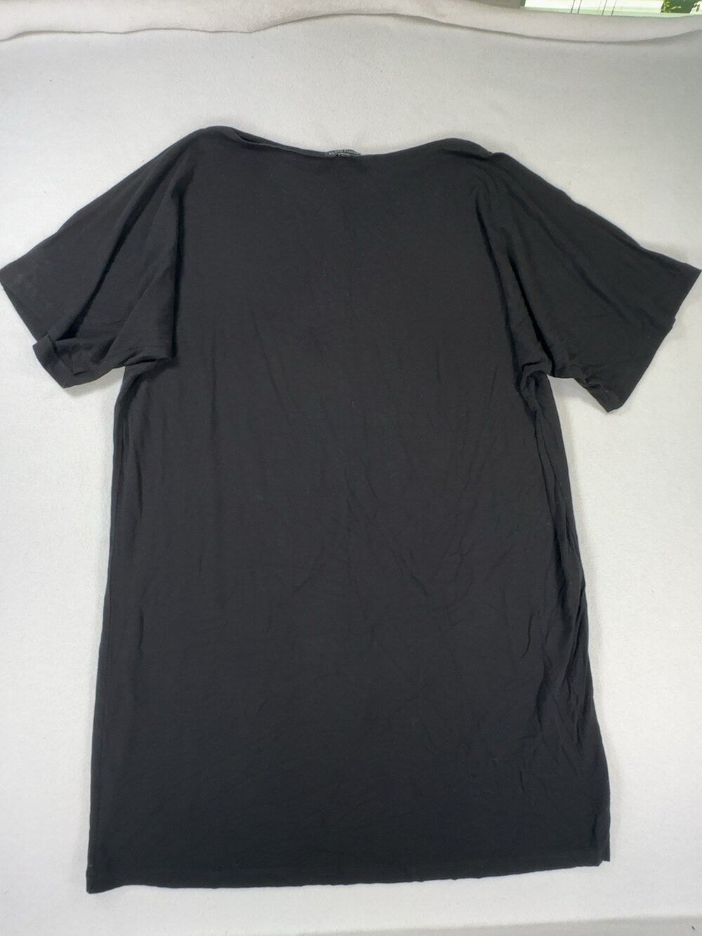 Eileen Fisher Short Sleeve Tunic Top Black Women's Size XL